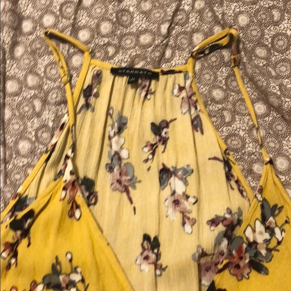 Yellow faux wrap around top - Picture 3 of 3